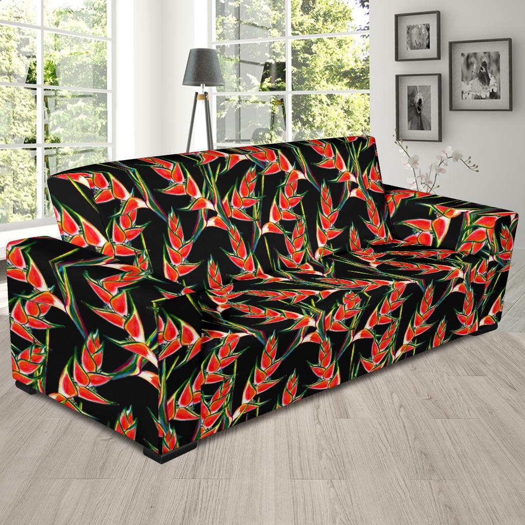 Heliconia Pattern Print Design HL010 Sofa Slipcover-JORJUNE.COM