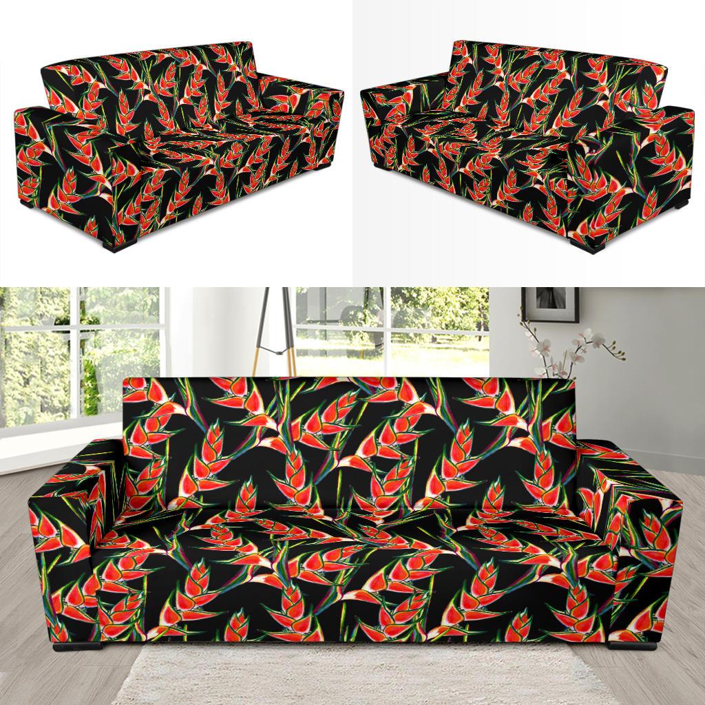 Heliconia Pattern Print Design HL010 Sofa Slipcover-JORJUNE.COM