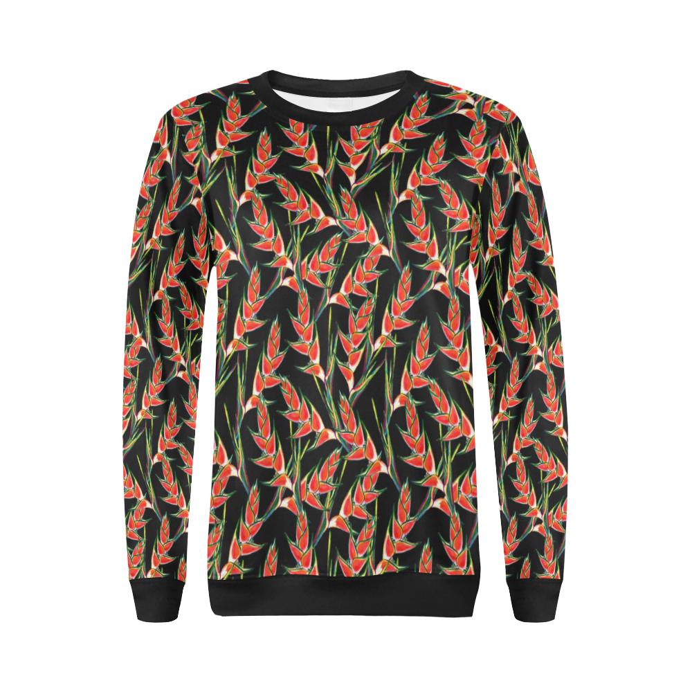 Heliconia Pattern Print Design HL010 Women Long Sleeve Sweatshirt-JorJune
