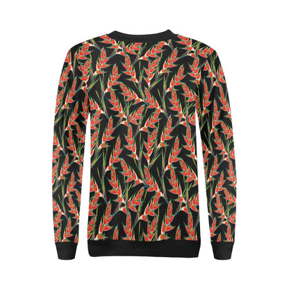 Heliconia Pattern Print Design HL010 Women Long Sleeve Sweatshirt-JorJune