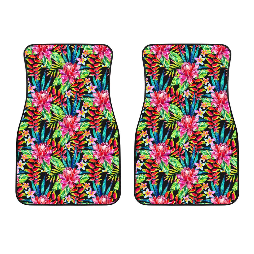 Heliconia Pattern Print Design HL02 Car Floor Mats-JorJune