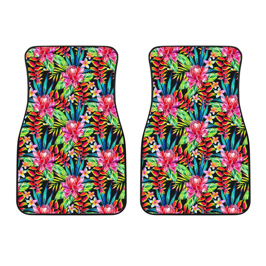Heliconia Pattern Print Design HL02 Car Floor Mats-JorJune