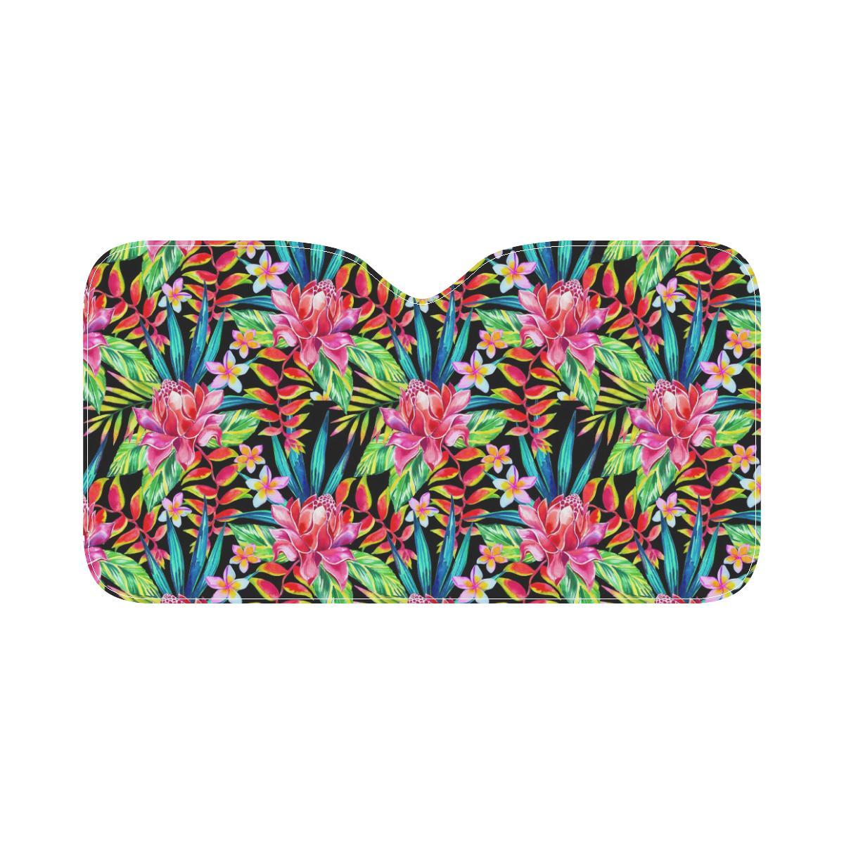 Heliconia Pattern Print Design HL02 Car Sun Shade-JorJune