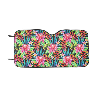 Heliconia Pattern Print Design HL02 Car Sun Shade-JorJune
