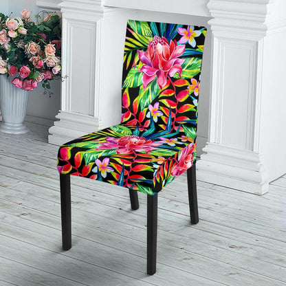 Heliconia Pattern Print Design HL02 Dining Chair Slipcover-JORJUNE.COM