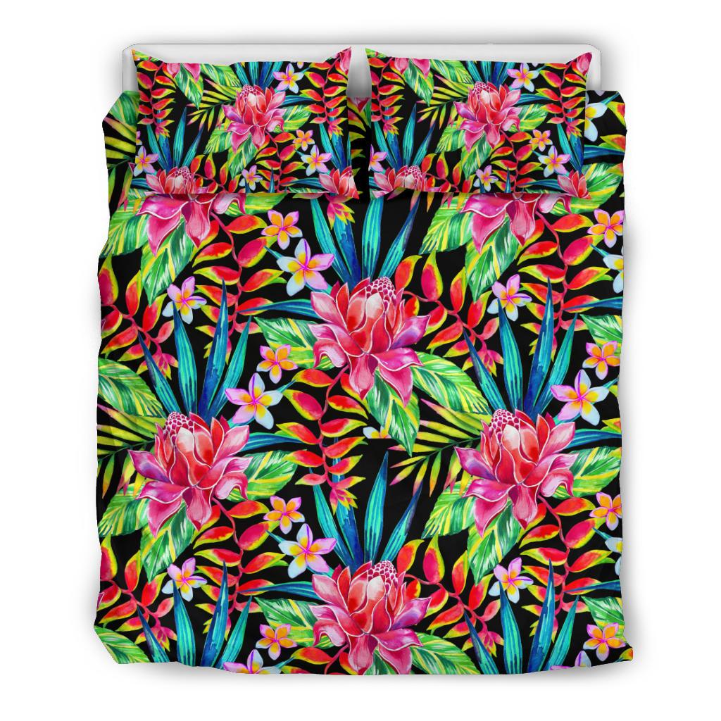 Heliconia Pattern Print Design HL02 Duvet Cover Bedding Set-JORJUNE.COM
