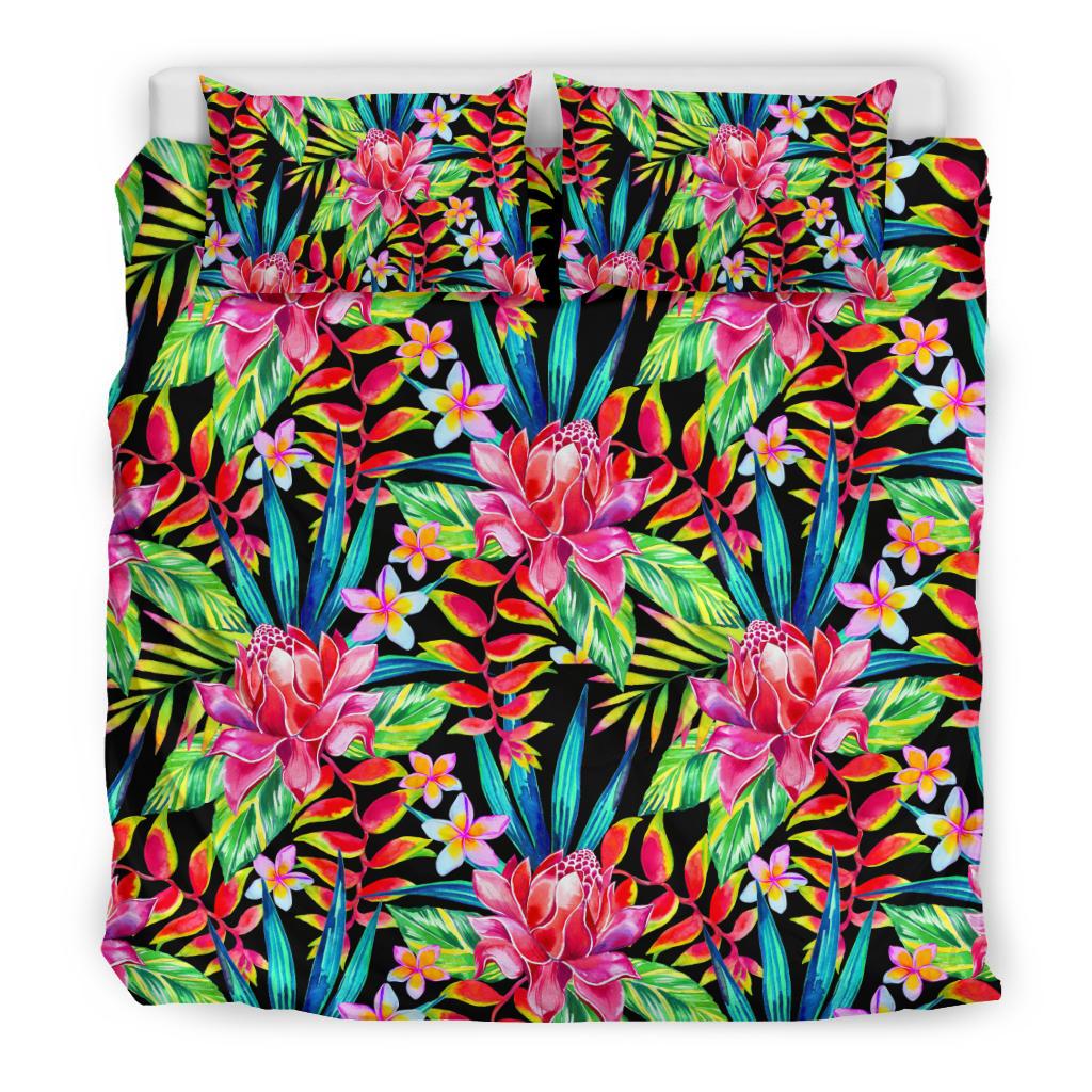 Heliconia Pattern Print Design HL02 Duvet Cover Bedding Set-JORJUNE.COM