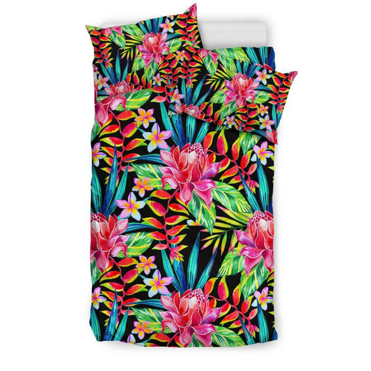 Heliconia Pattern Print Design HL02 Duvet Cover Bedding Set-JORJUNE.COM