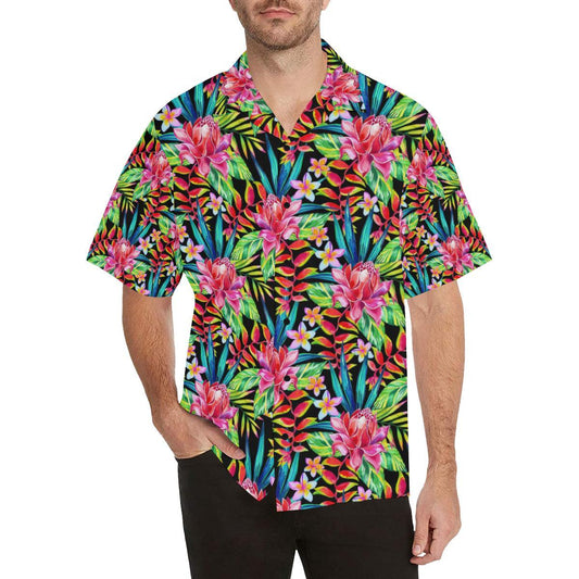Heliconia Pattern Print Design HL02 Men Hawaiian Shirt-JorJune