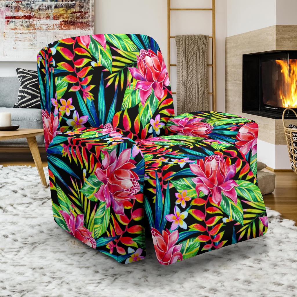 Heliconia Pattern Print Design HL02 Recliner Slipcover-JORJUNE.COM
