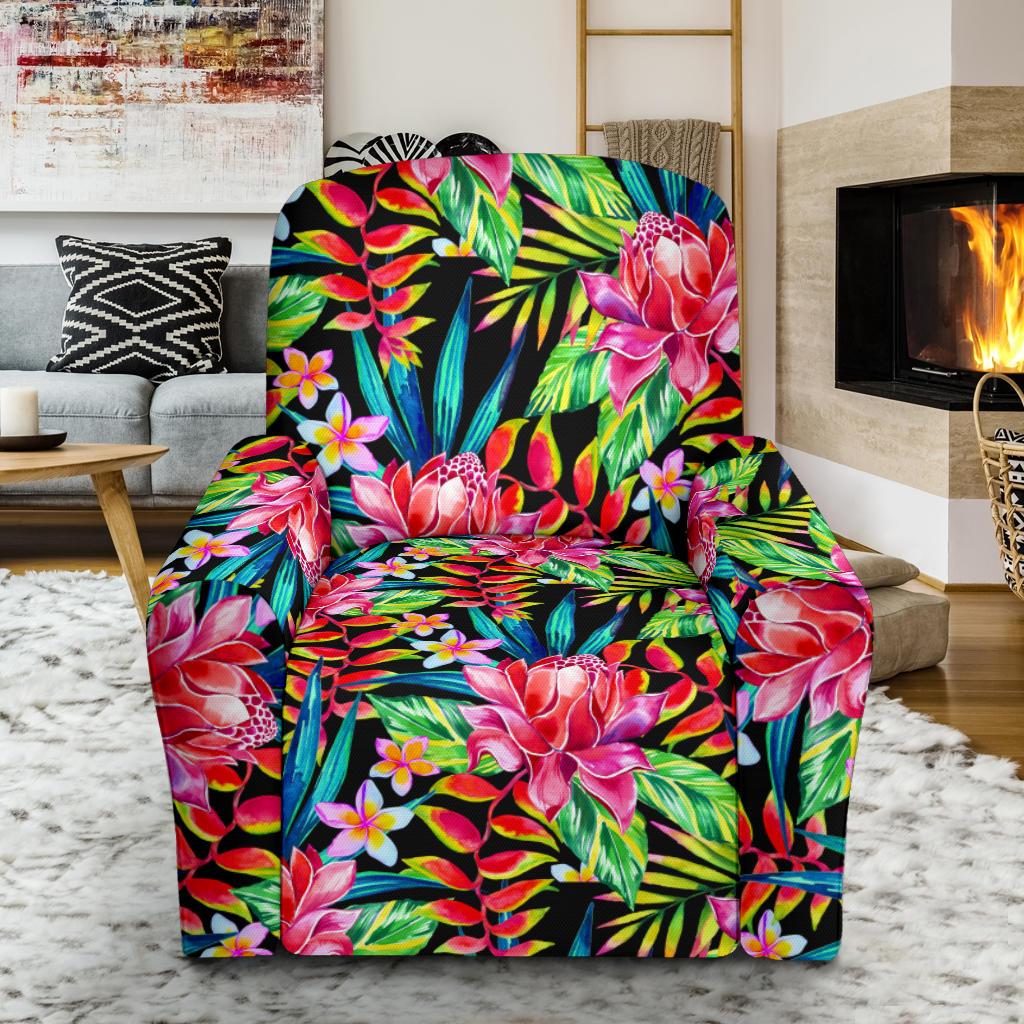 Heliconia Pattern Print Design HL02 Recliner Slipcover-JORJUNE.COM