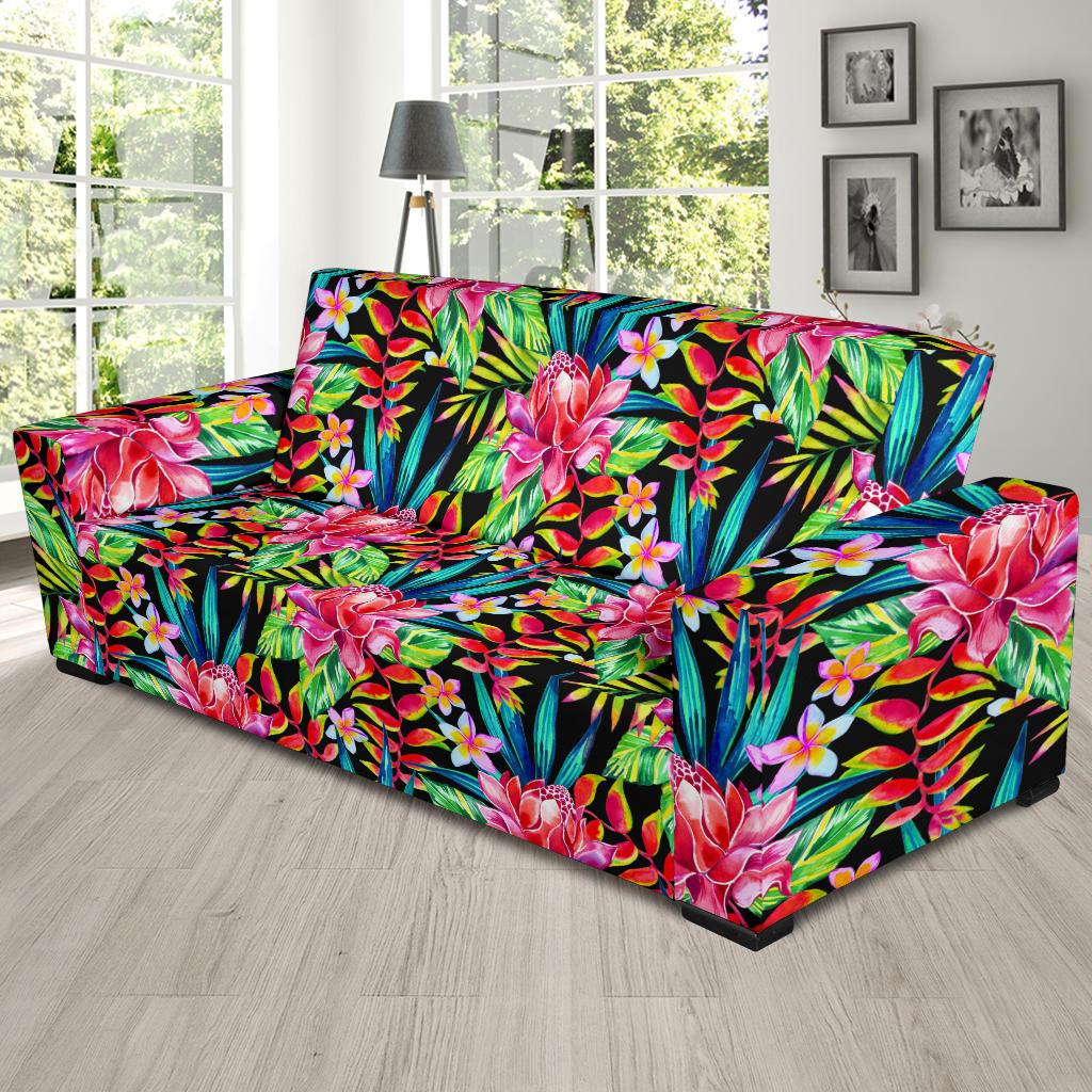 Heliconia Pattern Print Design HL02 Sofa Slipcover-JORJUNE.COM