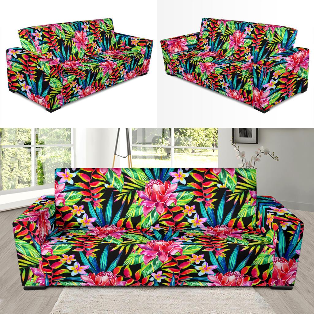 Heliconia Pattern Print Design HL02 Sofa Slipcover-JORJUNE.COM