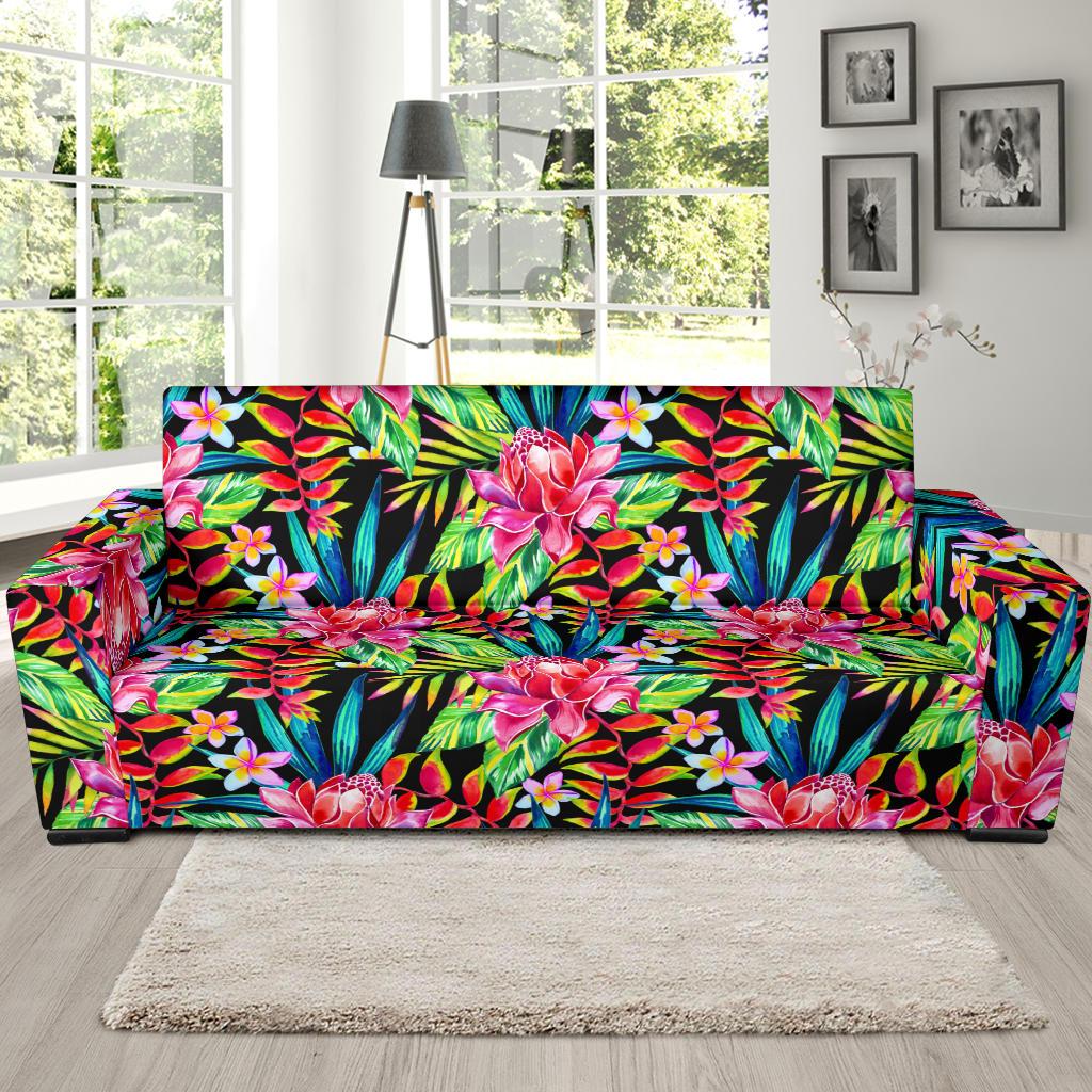 Heliconia Pattern Print Design HL02 Sofa Slipcover-JORJUNE.COM
