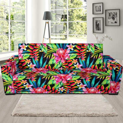 Heliconia Pattern Print Design HL02 Sofa Slipcover-JORJUNE.COM