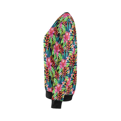 Heliconia Pattern Print Design HL02 Women Long Sleeve Sweatshirt-JorJune