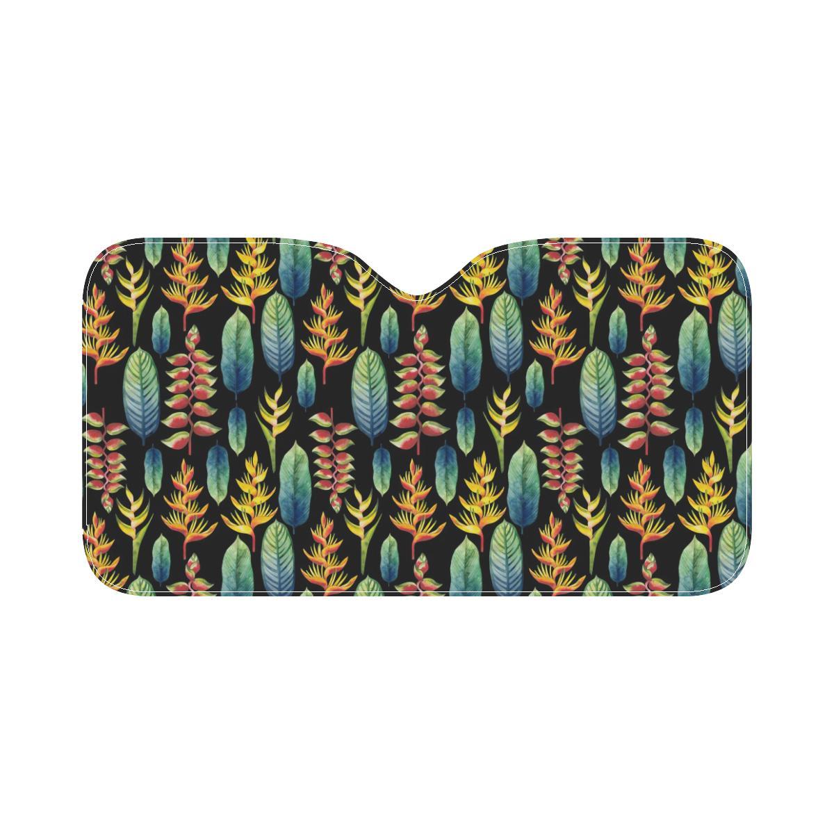 Heliconia Pattern Print Design HL03 Car Sun Shade-JorJune