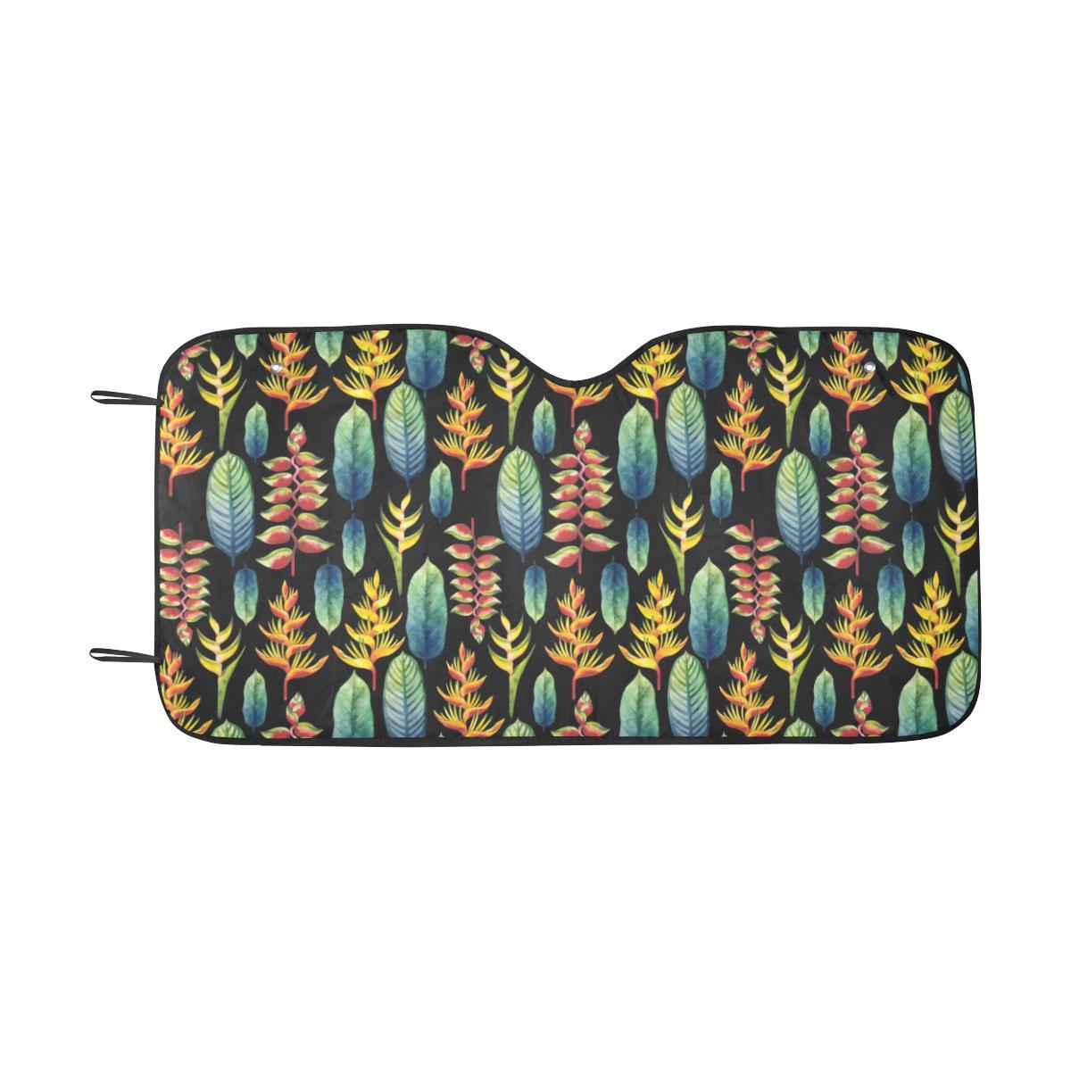 Heliconia Pattern Print Design HL03 Car Sun Shade-JorJune