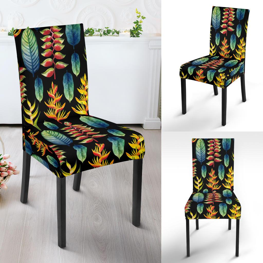 Heliconia Pattern Print Design HL03 Dining Chair Slipcover-JORJUNE.COM