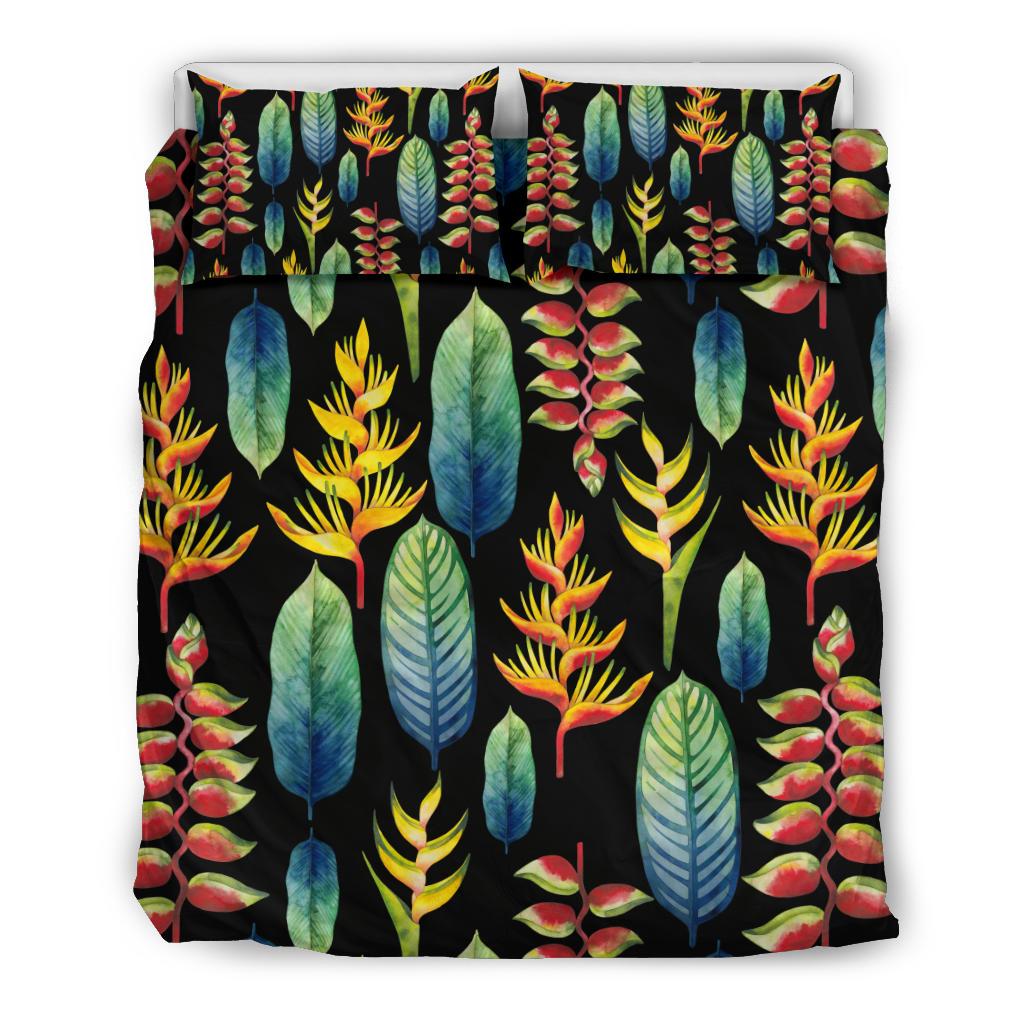 Heliconia Pattern Print Design HL03 Duvet Cover Bedding Set-JORJUNE.COM