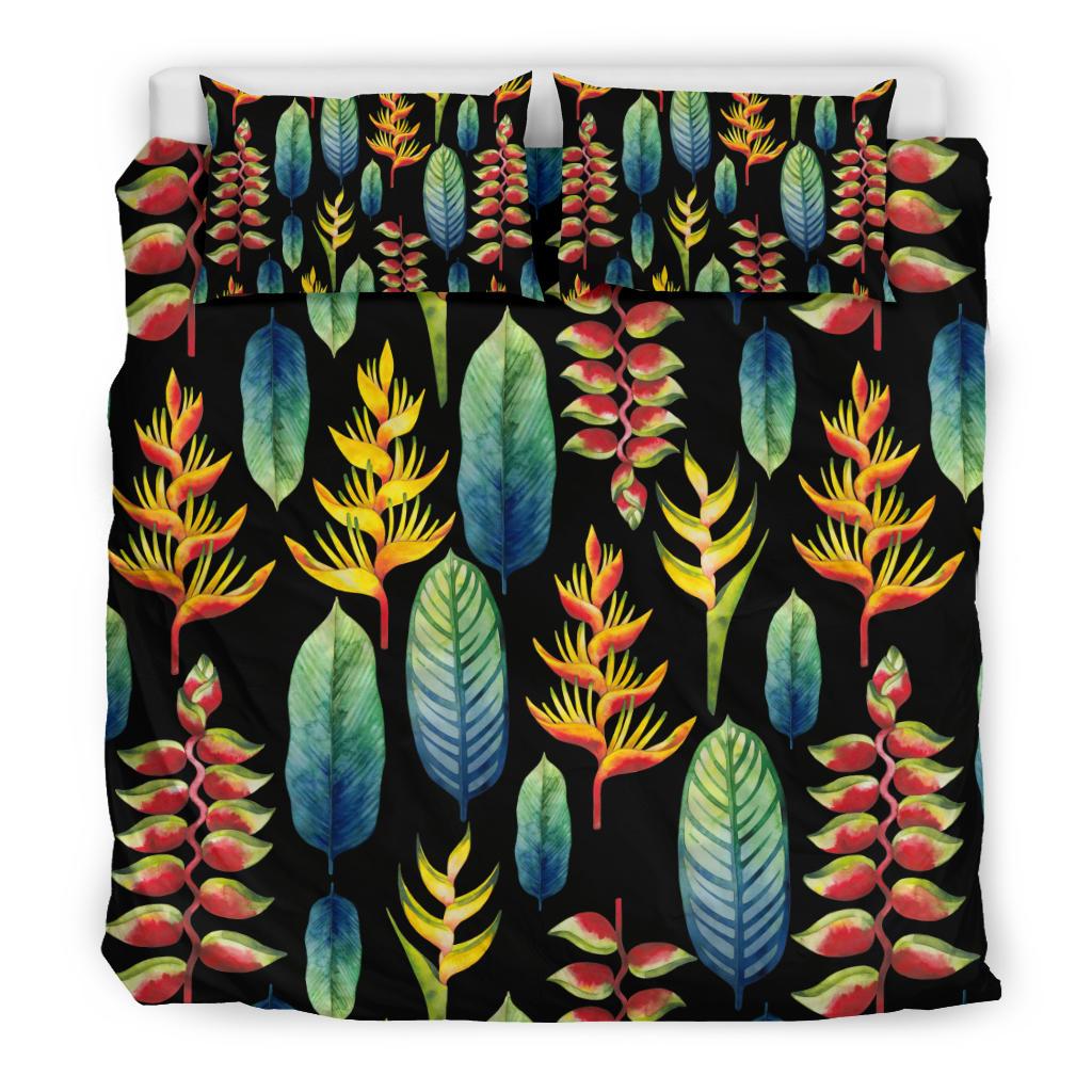 Heliconia Pattern Print Design HL03 Duvet Cover Bedding Set-JORJUNE.COM