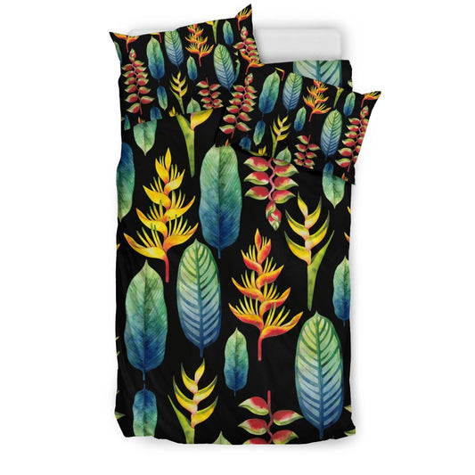 Heliconia Pattern Print Design HL03 Duvet Cover Bedding Set-JORJUNE.COM