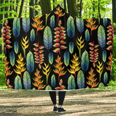 Heliconia Pattern Print Design HL03 Hooded Blanket-JORJUNE.COM