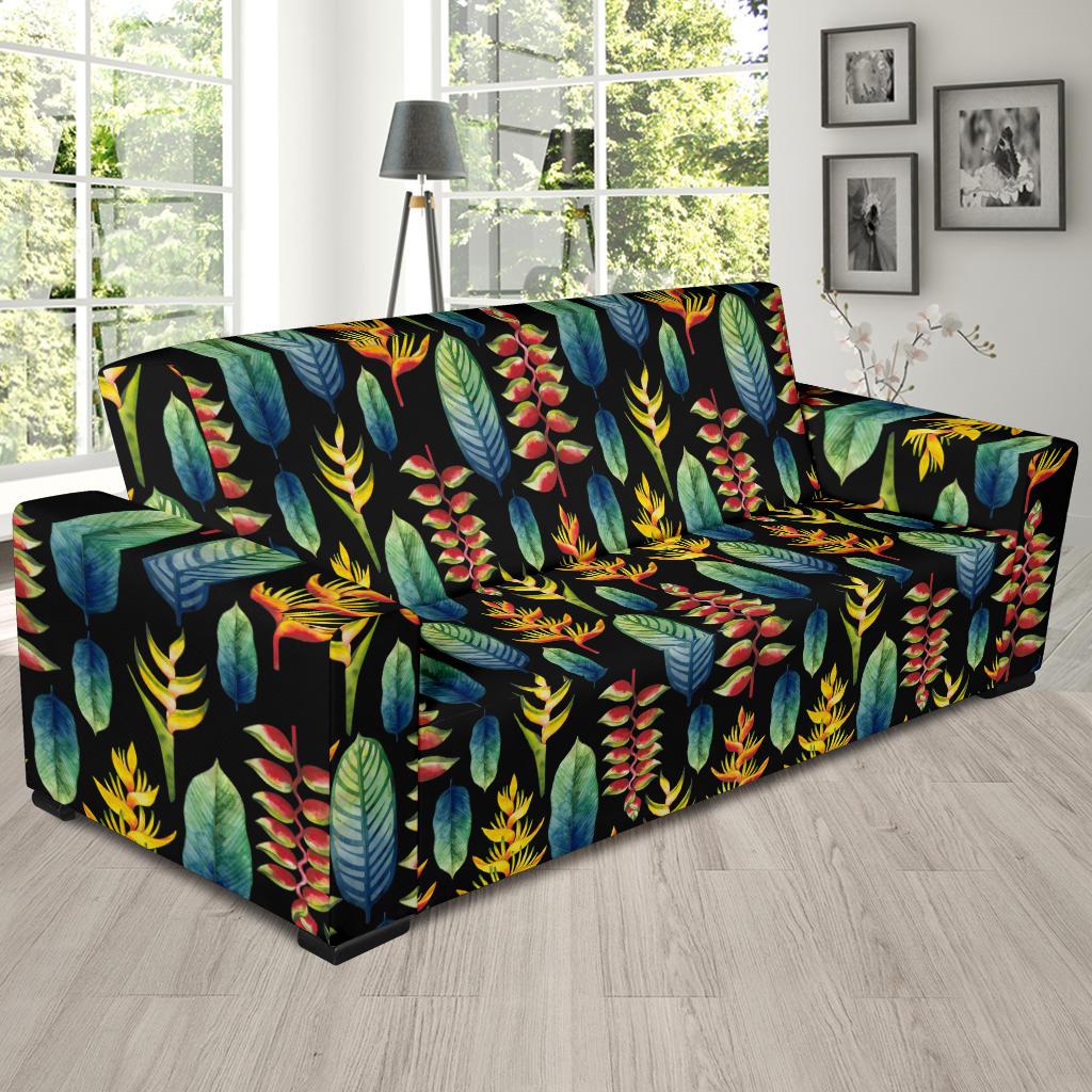 Heliconia Pattern Print Design HL03 Sofa Slipcover-JORJUNE.COM