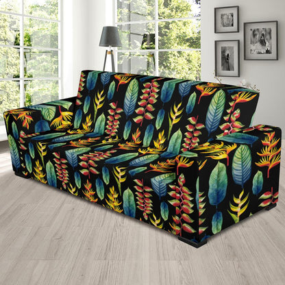Heliconia Pattern Print Design HL03 Sofa Slipcover-JORJUNE.COM