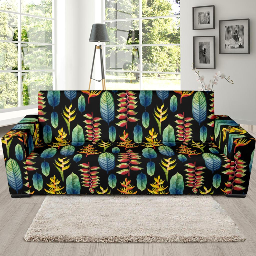 Heliconia Pattern Print Design HL03 Sofa Slipcover-JORJUNE.COM