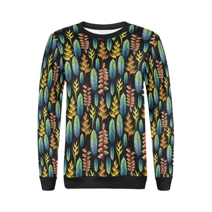 Heliconia Pattern Print Design HL03 Women Long Sleeve Sweatshirt-JorJune