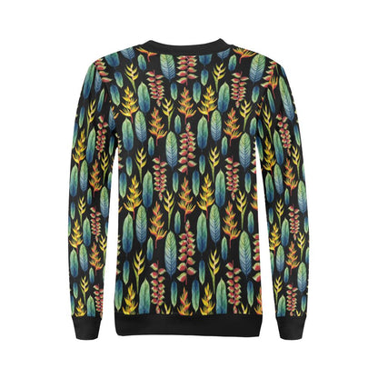 Heliconia Pattern Print Design HL03 Women Long Sleeve Sweatshirt-JorJune