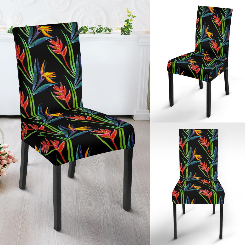 Heliconia Pattern Print Design HL04 Dining Chair Slipcover-JORJUNE.COM
