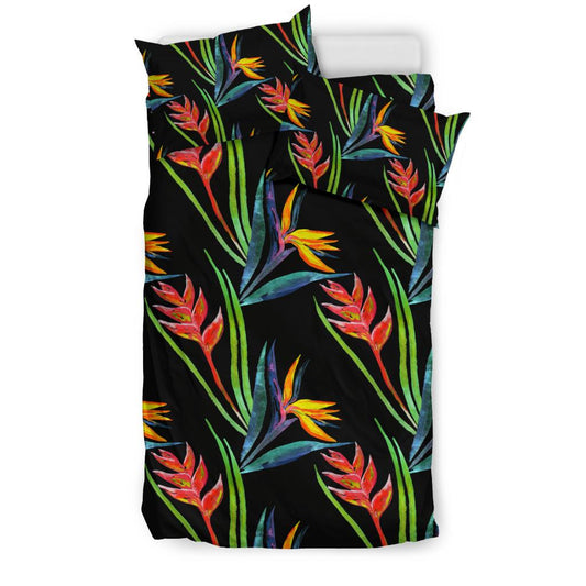 Heliconia Pattern Print Design HL04 Duvet Cover Bedding Set-JORJUNE.COM