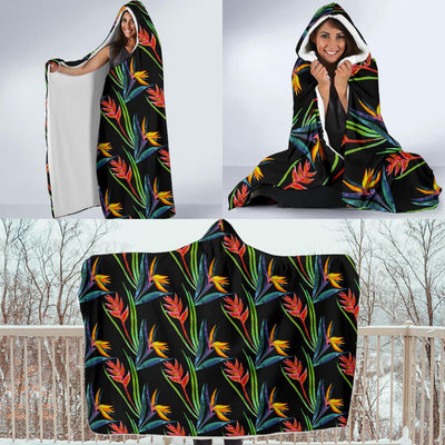 Heliconia Pattern Print Design HL04 Hooded Blanket-JORJUNE.COM