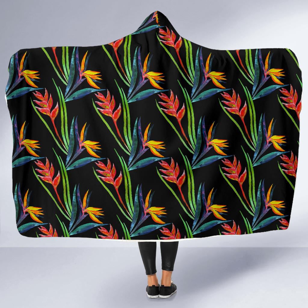 Heliconia Pattern Print Design HL04 Hooded Blanket-JORJUNE.COM