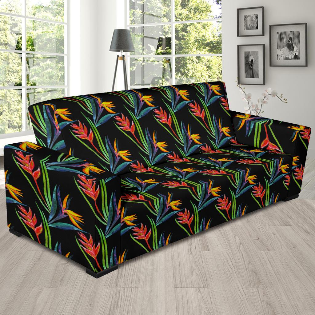Heliconia Pattern Print Design HL04 Sofa Slipcover-JORJUNE.COM