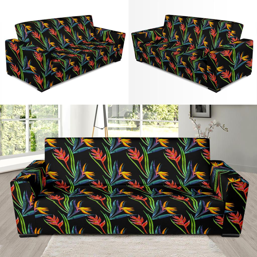 Heliconia Pattern Print Design HL04 Sofa Slipcover-JORJUNE.COM