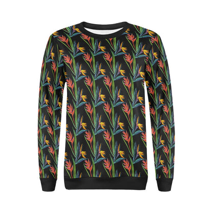 Heliconia Pattern Print Design HL04 Women Long Sleeve Sweatshirt-JorJune