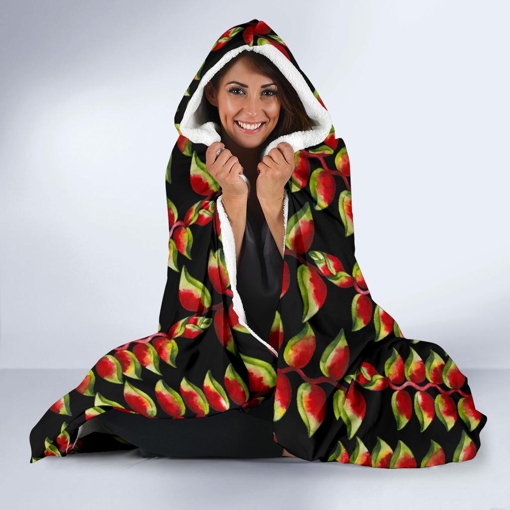 Heliconia Pattern Print Design HL05 Hooded Blanket-JORJUNE.COM
