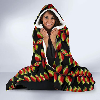 Heliconia Pattern Print Design HL05 Hooded Blanket-JORJUNE.COM