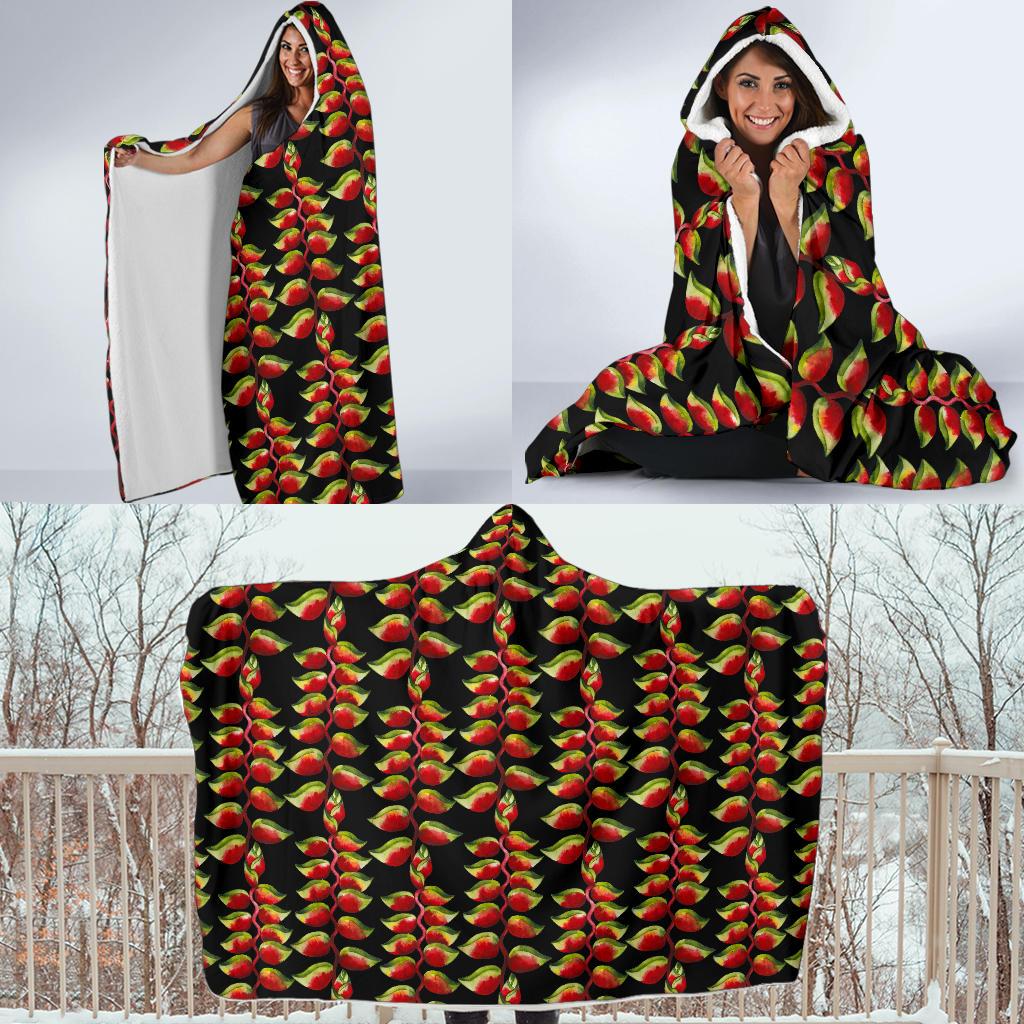 Heliconia Pattern Print Design HL05 Hooded Blanket-JORJUNE.COM