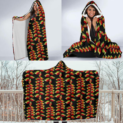 Heliconia Pattern Print Design HL05 Hooded Blanket-JORJUNE.COM