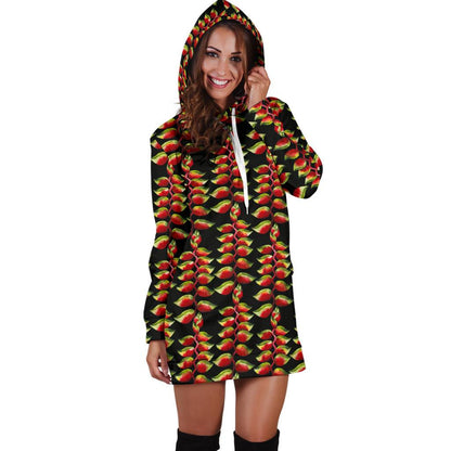 Heliconia Pattern Print Design HL05 Women Hoodie Dress