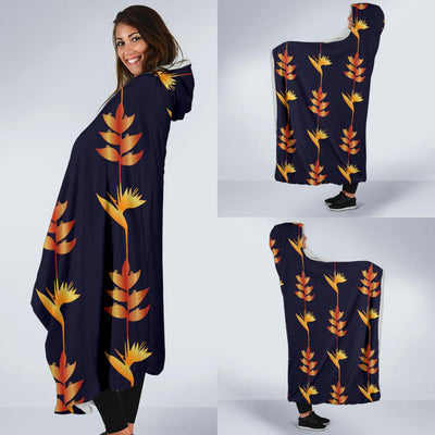 Heliconia Pattern Print Design HL06 Hooded Blanket-JORJUNE.COM