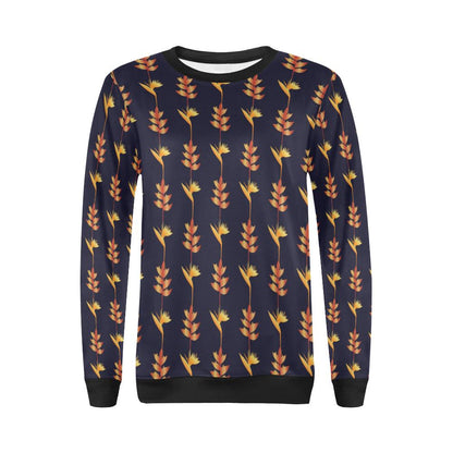 Heliconia Pattern Print Design HL06 Women Long Sleeve Sweatshirt-JorJune