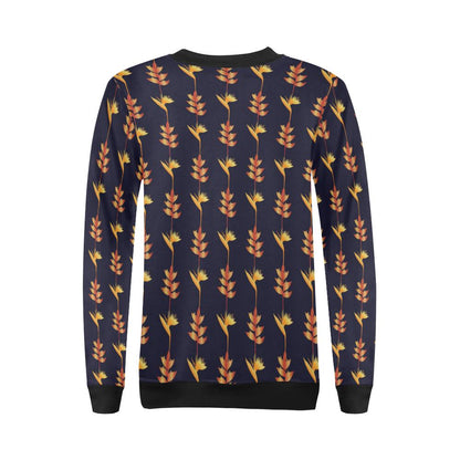 Heliconia Pattern Print Design HL06 Women Long Sleeve Sweatshirt-JorJune