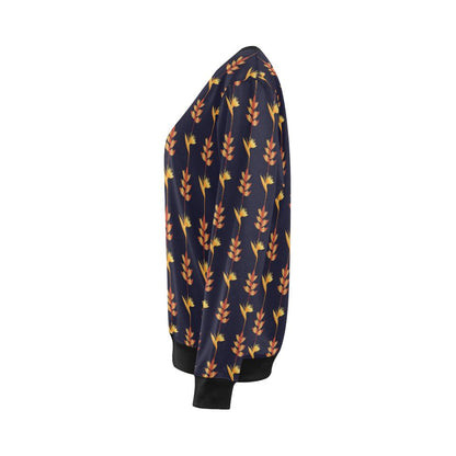 Heliconia Pattern Print Design HL06 Women Long Sleeve Sweatshirt-JorJune