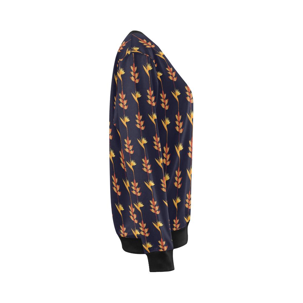 Heliconia Pattern Print Design HL06 Women Long Sleeve Sweatshirt-JorJune
