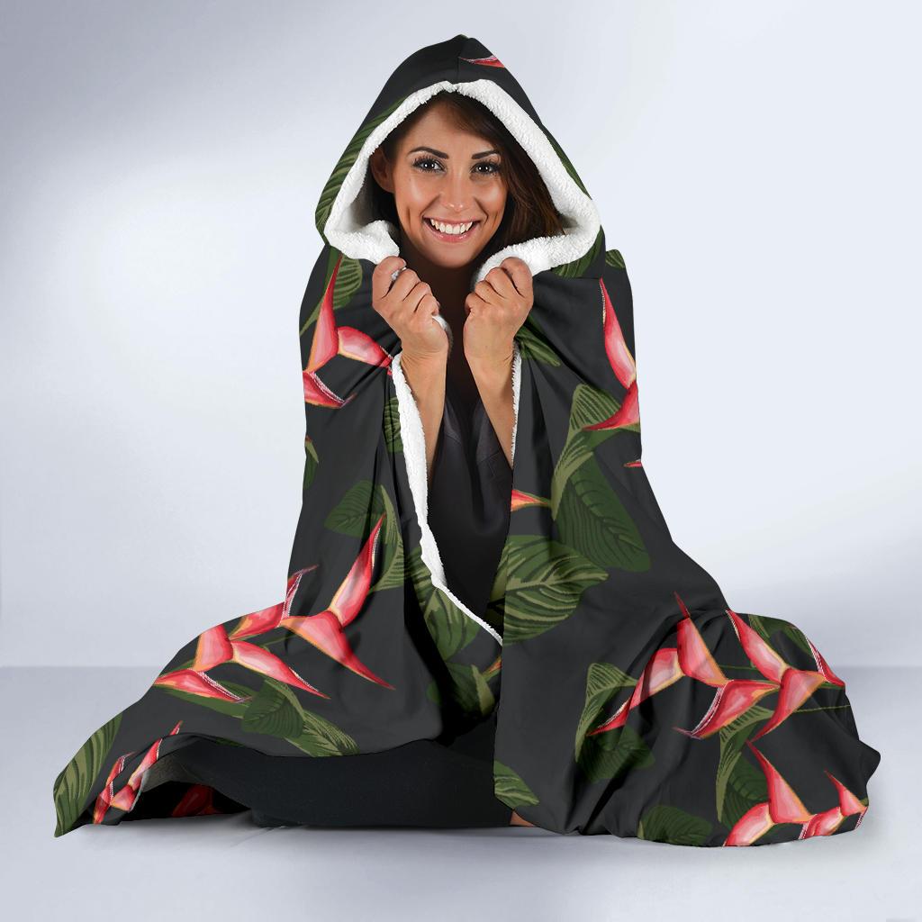 Heliconia Pattern Print Design HL07 Hooded Blanket-JORJUNE.COM
